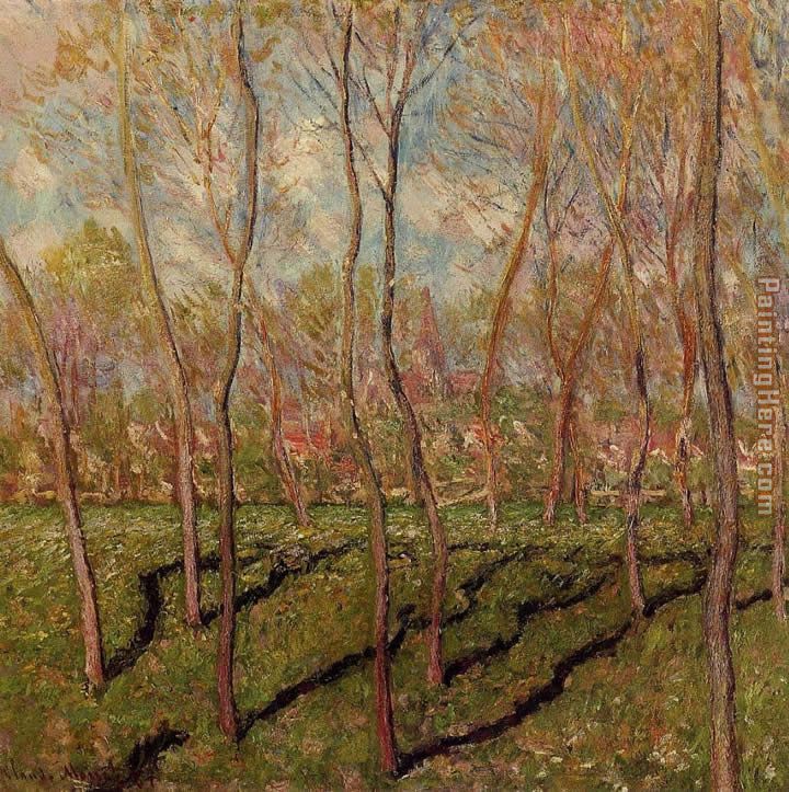 Claude Monet Trees in Winter View of Bennecourt